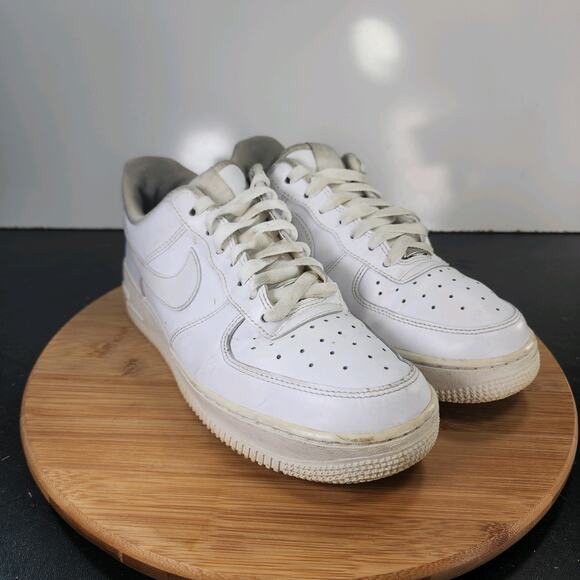 Women's Nike Af1 Air Force 1 Low Sz 8.5 010414 White Leather Casual Sneakers - Picture 3 of 10